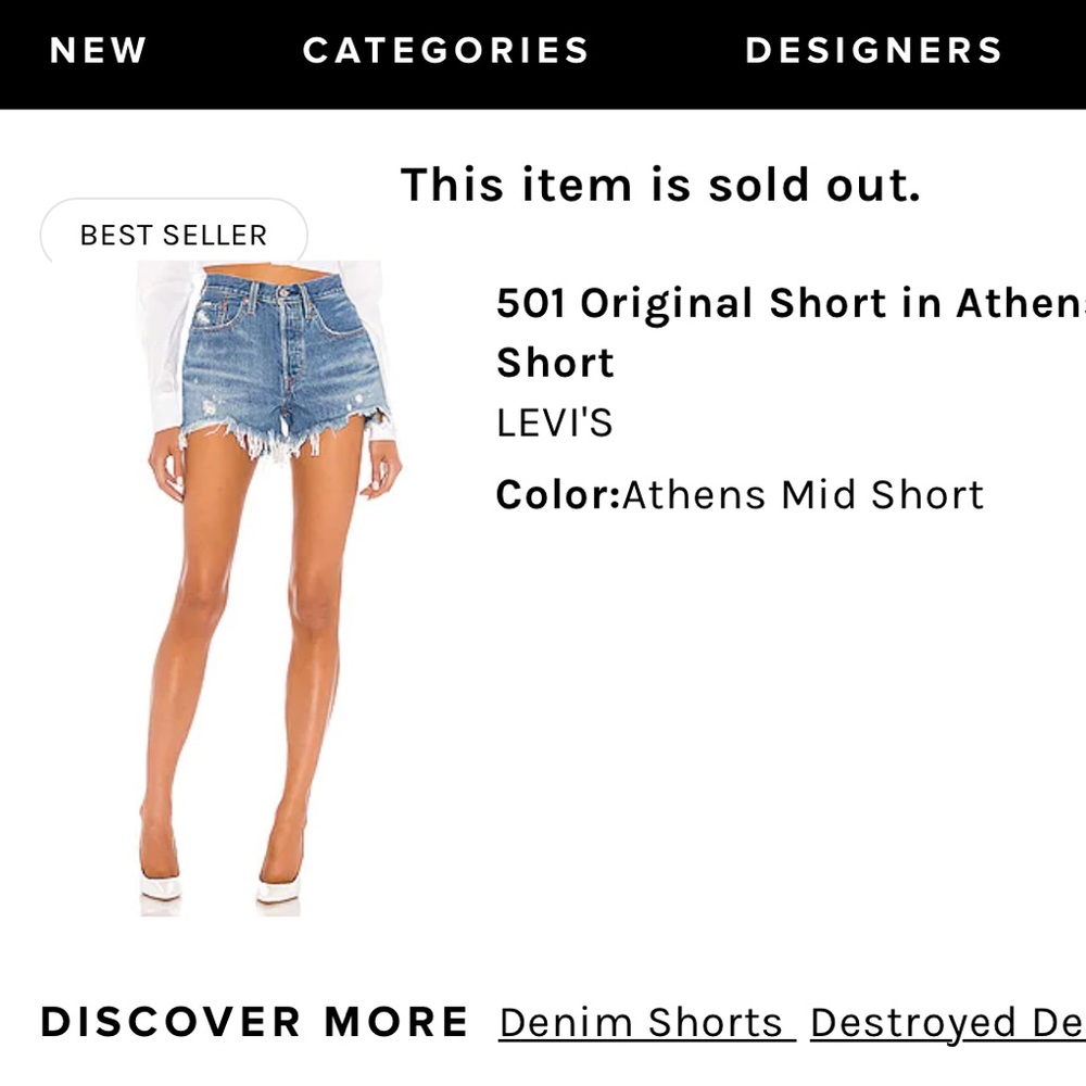 Levi’s - Sold Out 501 original short Athens Mid Short - Picture 2 of 5